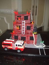 fireman grooms cake