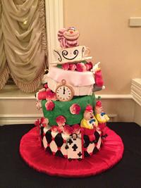 Alice in wonderland sweet sixteen cake